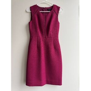 J. Crew Portfolio Matelasse Sleeveless Sheath Dress Burgundy Red 0P Petite